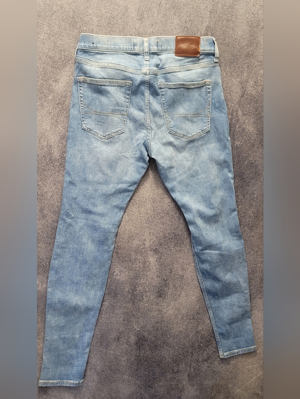 Hollister Super Skinny Epic Flex Men 33 x 32 Skinny Denim Blue Jeans Distressed - Picture 2 of 8